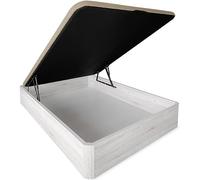 DUÉRMETE ONLINE - Canapé Abatible Madera Gran Capacidad Cajón Grosor 30mm con Tapa Reforzada y Transpirable, 135x190