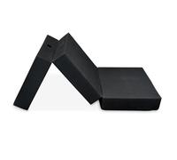 Duérmete Online - Colchón Plegable Eureka para Invitados con Cierre y Asa, Espuma de Gran Densidad y Funda en Tejido Transpirable Gris Oscuro, 135 x 190