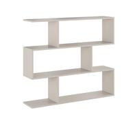 Duérmete Online - Estantería Baja Salón Asimétrica, Libreria, Separador Ambientes, Modelo Alella, Color Beige, Medidas: 110 cm (Ancho) x 96 cm (Altura) x 25 cm (Fondo)