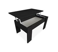 Duérmete Online Mesa de Centro Elevable, Mesita de Salón o Comedor, Acabado en Color Wengue, Medidas: 90 cm (Ancho) x 50 cm (Fondo) x 46-57 cm (Alto), Madera, 90 x 50 x 46/57 cm