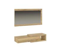 Duérmete Online Mueble Recibidor Horizontal, Modelo Alella, Práctico y Funcional, Color Roble Miel, Medidas: 91,5 cm Largo x 26 cm Fondo x 69,2 cm Alto