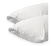 Duérmete Online - Pack 2 Unidades Funda Protectora para Almohada con Cremallera, Impermeable y Transpirable, Tacto Suave, Tejido Algodón Natural, Antiácaros y Antibacterias, Blanco, 70 x 40