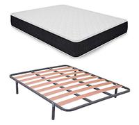 Duérmete Online - Pack Ahorro Cama Completa con Colchón Viscoelástico Pocket Visco Reversible + Somier Basic + 6 Patas, 135x190