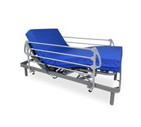 DUÉRMETE ONLINE - Pack Cama Eléctrica Articulada Reforzada Ergomedic Pro + Colchón Sanitario Viscoelástico Sanivisco + Barandillas INOX, 90x190