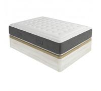 DUÉRMETE ONLINE - Pack Colchón Viscoelástico Bio Nature Grosor 24 cm con Canapé Madera Abatible Gran Capacidad Color Polar, 135 x 180 cm