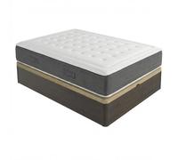 DUÉRMETE ONLINE - Pack Colchón Viscoelástico Bio Nature Grosor 24 cm con Canapé Madera Abatible Gran Capacidad Color Wengue, 105 x 190 cm