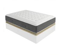 DUÉRMETE ONLINE - Pack Colchón Viscoelástico Bio Nature Grosor 24 cm con Canapé Madera Abatible Gran Capacidad Color Blanco, 105 x 190 cm
