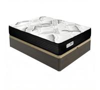 Duérmete Online - Pack Colchón Viscoelástico con Muelles Ensacados Eco Box + Canapé Abatible de Madera Reforzada | Gran Capacidad de Almacenaje | Firmeza Alta | Color Wengué | 150 x 190 cm