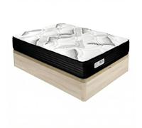 Duérmete Online - Pack Colchón Viscoelástico con Muelles Ensacados Eco Box + Canapé Abatible de Madera Reforzada | Gran Capacidad de Almacenaje | Firmeza Alta | Color Cambria | 150 x 200 cm