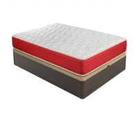 DUÉRMETE ONLINE - Pack Colchón Viscoelástico Lite Reversible + Canapé Madera Abatible Gran Capacidad | Color Wengué 150 x 200