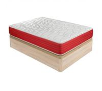 DUÉRMETE ONLINE - Pack Colchón Viscoelástico Lite Reversible + Canapé Madera Abatible Gran Capacidad | Color Cambria 150 x 200