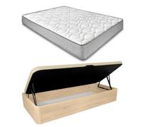 Duérmete Online - Pack Colchón Viscoelástico Marko + Canapé Abatible Gran Capacidad con Apertura Lateral | Color Cambria 90 x 190