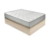 Duérmete Online - Pack Colchón Viscoelástico Marko Reversible + Canapé Madera Abatible Gran Capacidad | Color Cambria 90 x 190