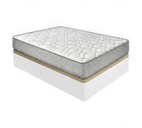 Duérmete Online - Pack Colchón Viscoelástico Marko Reversible + Canapé Madera Abatible Gran Capacidad | Color Blanco 150 x 190