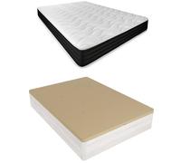 Duérmete Online - Pack Colchón Viscoelástico Pocket Visco + Canapé Abatible Gran Capacidad | Color Polar 150 x 190