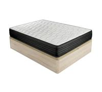 DUÉRMETE ONLINE - Pack Colchón Viscoelástico Pocket Visco Reversible + Canapé Madera Abatible Gran Capacidad | Color Cambria 135 x 190