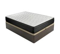DUÉRMETE ONLINE - Pack Colchón Viscoelástico Pocket Visco Reversible + Canapé Madera Abatible Gran Capacidad | Color Wengué 90 x 190