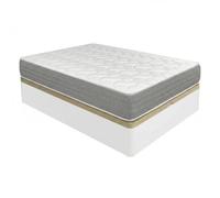 DUÉRMETE ONLINE - Pack Colchón Viscoelástico Viscotec con Canapé Madera Abatible Gran Capacidad, Color Blanco 135 x 200 cm