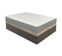 DUÉRMETE ONLINE - Pack Colchón Viscoelástico Viscotec con Canapé Madera Abatible Gran Capacidad, Color Wengué 105 x 200 cm