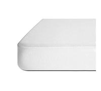 Duérmete Online Sábana Bajera Funda Protectora Ajustable Impermeable y Transpirable, Tacto Suave, Tejido Tencel Natural, Antiácaros y Antibacterias, Color Blanco, 105x190/200 (FUNDADUERMETETENCEL003)