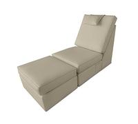 Duérmete Online - Sillón con Chaise Longue Tapizado en Poilipiel, Modelo Loft, Alto Confort, Práctico y Funcional, Medidas 71 x 100 x 167 cm