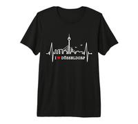 Düsseldorf Skyline Heartbeat Latidos de su Corazón Alemania Camiseta Premium
