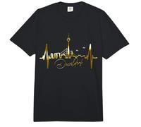 Düsseldorf Skyline Heartbeat Latidos de su Corazón Alemania Comfort Colors Adult Heavyweight T-Shirt