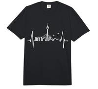 Düsseldorf Skyline Heartbeat Latidos de su Corazón Alemania Comfort Colors Adult Heavyweight T-Shirt