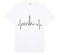 Düsseldorf Skyline Heartbeat Latidos de su Corazón Alemania Comfort Colors Adult Heavyweight T-Shirt