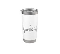 Düsseldorf Skyline Heartbeat Latidos de su Corazón Alemania Vaso térmico de acero inoxidable de doble pared