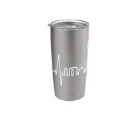 Düsseldorf Skyline Heartbeat Latidos de su Corazón Alemania Vaso térmico de acero inoxidable de doble pared