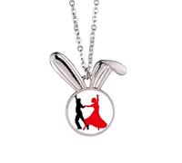 Duet Dance - Collar con colgante de conejo, diseño de conejo y bailarina social