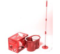 Duett - Conjunto De Fregar Compuesto por Cubo con Escurridor Especial Y Fregona De Microfibra, Palo De Aluminio. Rojo.