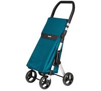 Duett Muuvi Up by Playgroup, Carro de la Compra 4 Ruedas, Bolsa Gran Capacidad 46l, Chasis Muy Ligero de Aluminio, Plegado súper Compacto, Color Aqua (Turquesa)