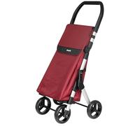 Duett Muuvi Up by Playgroup, Carro de la Compra 4 Ruedas, Bolsa Gran Capacidad 46l, Chasis Muy Ligero de Aluminio, Plegado súper Compacto, Color Maroon (Granate)