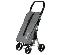 Duett Muuvi Up by Playgroup, Carro de la Compra 4 Ruedas, Bolsa Gran Capacidad 46l, Chasis Muy Ligero de Aluminio, Plegado súper Compacto, Color Gris Textura (Texture Grey)