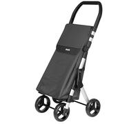 Duett Muuvi Up by Playgroup, Carro de la Compra 4 Ruedas, Bolsa Gran Capacidad 46l, Chasis Muy Ligero de Aluminio, Plegado súper Compacto, Color Carbon Grey (Gris Oscuro)