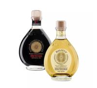 Duetto Oro Blanco y Oro Negro Due Vittorie: Vinagre Balsámico de Modena IGP Oro y Blanco 250 ml x 2