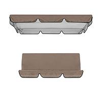 DUEYUN Cubierta de repuesto para toldo de columpio para exteriores y funda de cojín de 2/3 plazas, impermeable para jardín, sombra, porche, hamaca para patio (tamaño: 164 x 114 x 15 cm, color: café)