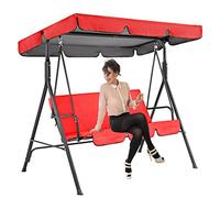 DUEYUN Toldo Balancin Jardin con Funda de Asiento 2-3 Plazas, Recambio Toldos para Columpio Jardin Exterior, Tela Oxford 210D Impermeable(Size:164x114x15cm,Color:Rojo)