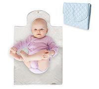 Duffi Baby Cambiador portatil pañales polipiel. Cambiador plegable bebes recien nacidos. Cambiador de viaje impermeable acolchado suave. Cambiador de paseo. Colección LUX. Color Azul