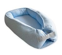 Duffi Baby Cojin Nido Bebe Recien Nacido. Reductor de Cuna Bebes. Cama Nido de Viaje Desenfundable. Colecho. Cambiador Bebe. Diseño de Estrellas. Algodon y Bambu. Color Azul 0960-12