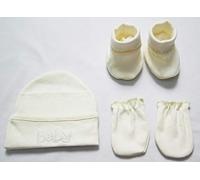 Duffi Baby Set Ropa Primera Puesta Gorro Manoplas y Peucos. Set Regalo en Bolsa, Color Beige, 5334-05
