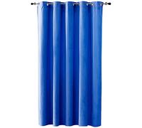 Duffi - Cortina Opaca con Ojales Metalicos. Cortinas Habitacion, Cortina Comedor, Cortinas Salon y Dormitorio. Confeccionada. Efecto Oscurante. 1 Pieza Larga. Color Azul. 200 x 260 cm