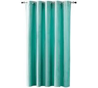 Duffi - Cortina Opaca con Ojales Metalicos. Cortinas Habitacion, Cortina Comedor, Cortinas Salon y Dormitorio. Confeccionada. Efecto Oscurante. 1 Pieza Larga. Color Pistacho. 250 x 260 cm