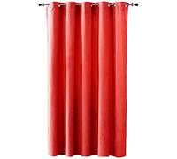 Duffi - Cortina Opaca con Ojales Metalicos. Cortinas Habitacion, Cortina Comedor, Cortinas Salon y Dormitorio. Confeccionada. Efecto Oscurante. 1 Pieza Larga. Color Rojo. 250 x 260 cm