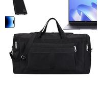 Duffle Bag,Sporttasche für Workout und Yoga als Wochenendtasche mit Schuhfach - wasserdichte Trainingshandtasche Große Fitnessrucksack mit Schuhfach für Outdoor Schwimmen, Negro , ver descripción