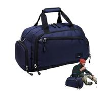 Duffle Gym Bag, Large Carry- Weekender Bag, Overnight Shoulder Travel Duffle, Spacious Sports Carrier, 46 x 27 x 19 cm, Ideal para Boxing, Road Trips and Yoga, Navy Blue and Black, Azul Marino, Se