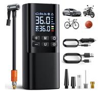 Dufuso Compresor Aire Portatil, Inflador Ruedas Coche con Pantalla Digital LED, Mini Hinchador Electrico con Iluminación LED para Coches, Bicicletas, Motos, Scooter Y Balones, Etc