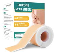 Dufuso Parches Cicatrizantes, Silicone Scar Sheets, Tiritas Cicatrizantes, Silicone Scar Tape Reutilizables Para Eliminar Cicatrices de Acné Quemaduras y Cicatrices Quirúrgicas de Cesárea(4cm x 300cm)
